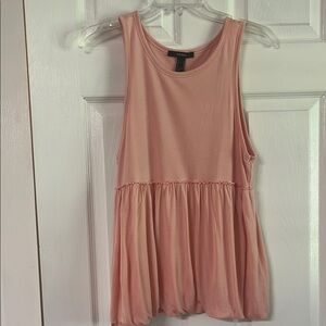 Forever 21 Pink Peplum Tiered Tank Top